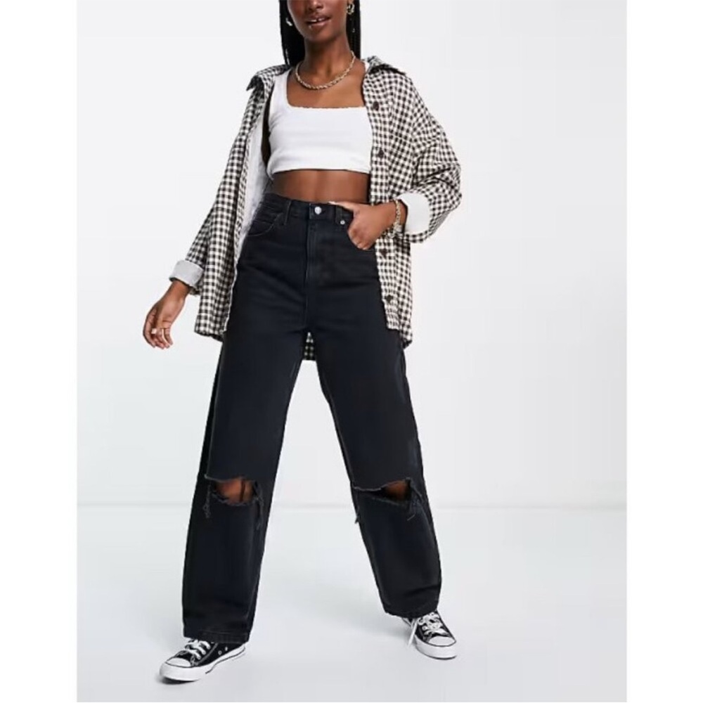 TopShop high waisted BAGGY distressed jeans